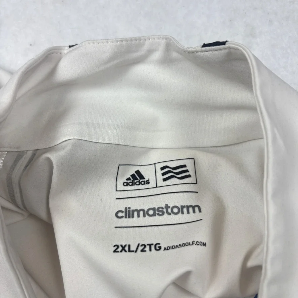 ADIDAS GOLF MEN'S 1/4 ZIP CLIMASTORM PULLOVER WHITE BLACK 2XL TRUMP TURNBERRY